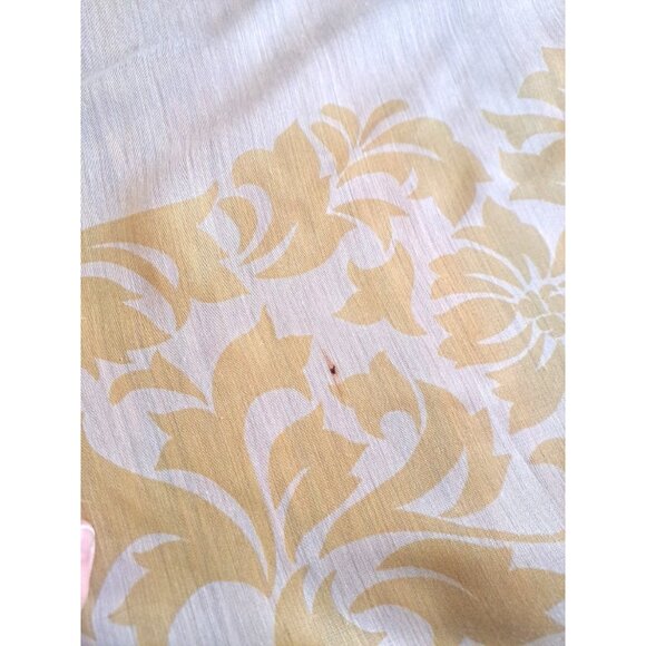 Vintage Organza Tablecloth XL Gold Floral Mid Century Banquet Party 100x63 - Picture 7 of 9